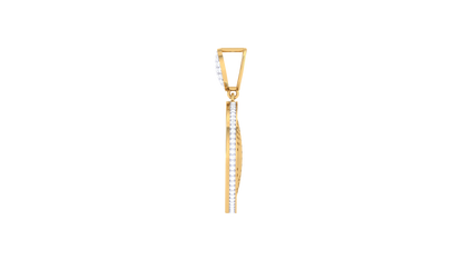 Nature Silhouette Design Gold Pendant - 1.26 ct Diamond-Encrusted