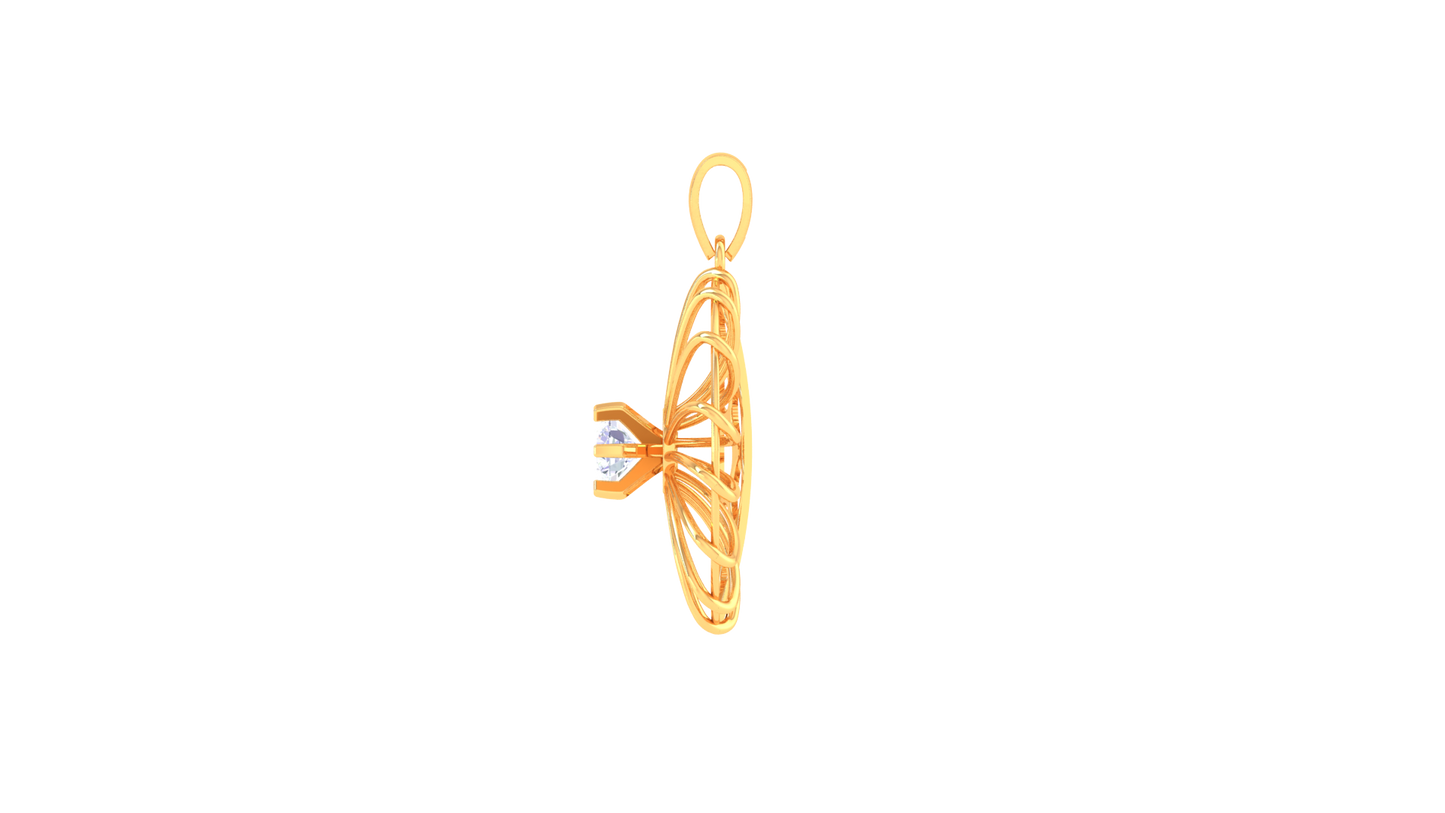 Radiant Duality Pendant In Rose Gold - 0.59 Ct Round Diamond