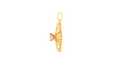 Radiant Duality Pendant In Rose Gold - 0.59 Ct Round Diamond