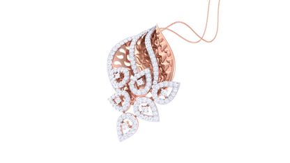 Blooming Floral Pendent In Gold - 0.96 Ct Round Diamonds