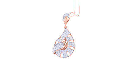 Petal Spiral Pendent In Gold - 1.23 Ct Round Cut Diamonds With Brilliance and Timeless Sophistcation