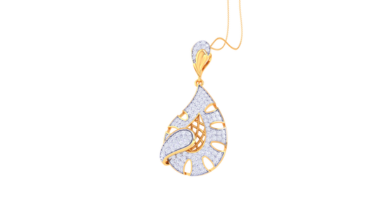 Petal Spiral Pendent In Gold - 1.23 Ct Round Cut Diamonds With Brilliance and Timeless Sophistcation