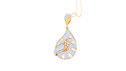 Petal Spiral Pendent In Gold - 1.23 Ct Round Cut Diamonds With Brilliance and Timeless Sophistcation