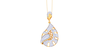 Petal Spiral Pendent In Gold - 1.23 Ct Round Cut Diamonds With Brilliance and Timeless Sophistcation
