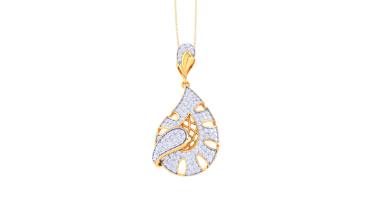 Petal Spiral Pendent In Gold - 1.23 Ct Round Cut Diamonds With Brilliance and Timeless Sophistcation