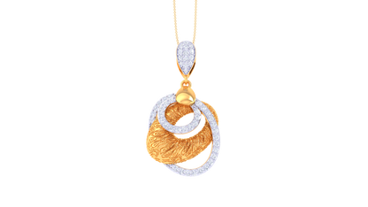 Twist Of Elegance Golden Pendent - 0.60 Ct Sparkling Round Diamonds With Timeless Elegance