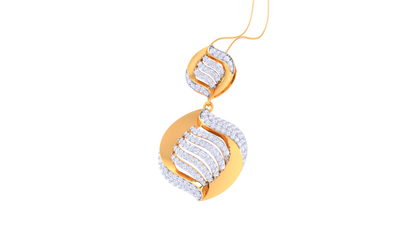 Luxe Dual Halo Pendent With Diamond In Gold - 1.47 Ct