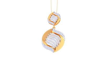 Luxe Dual Halo Pendent With Diamond In Gold - 1.47 Ct