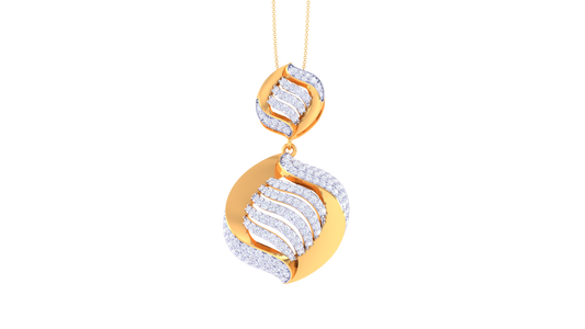 Luxe Dual Halo Pendent With Diamond In Gold - 1.47 Ct