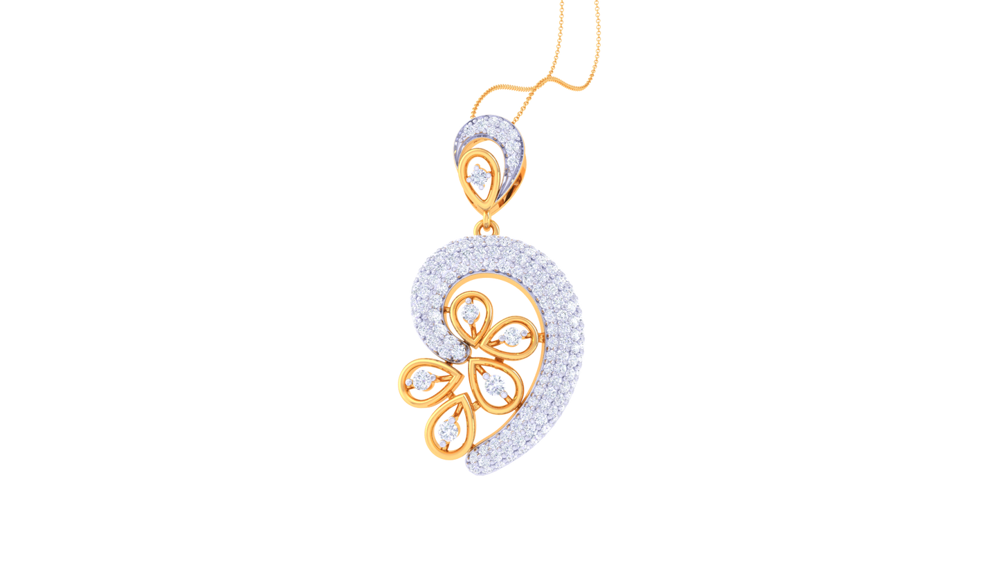 Gold Pendent With Dreamy Arc Diamond - 1.42 Ct