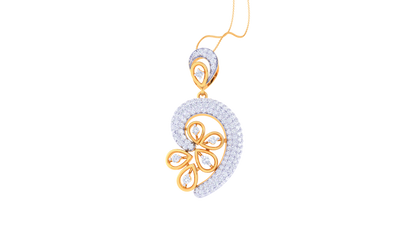 Gold Pendent With Dreamy Arc Diamond - 1.42 Ct