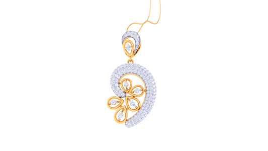 Gold Pendent With Dreamy Arc Diamond - 1.42 Ct