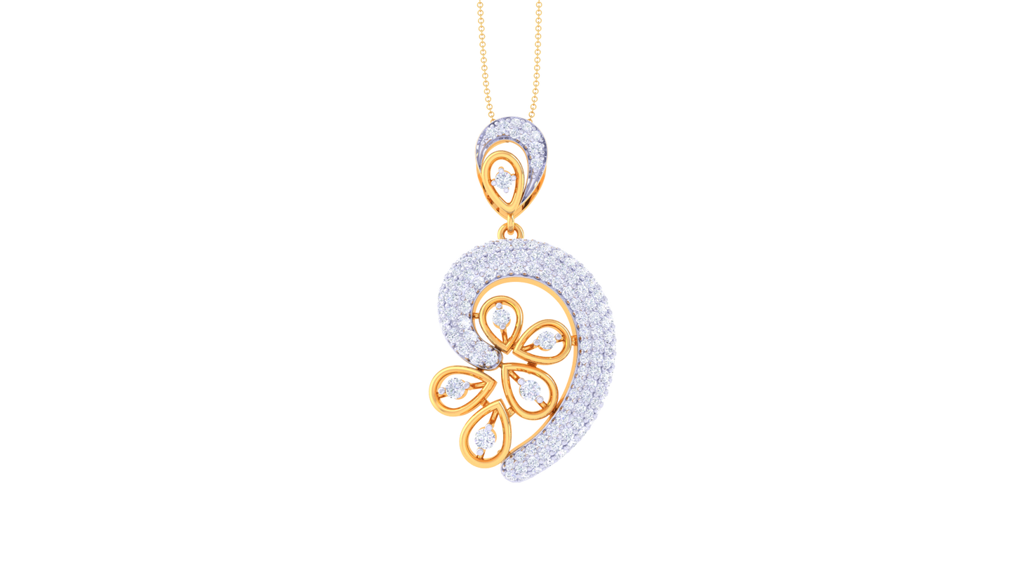 Gold Pendent With Dreamy Arc Diamond - 1.42 Ct