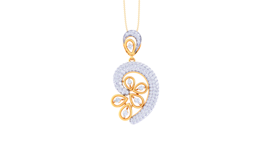 Gold Pendent With Dreamy Arc Diamond - 1.42 Ct