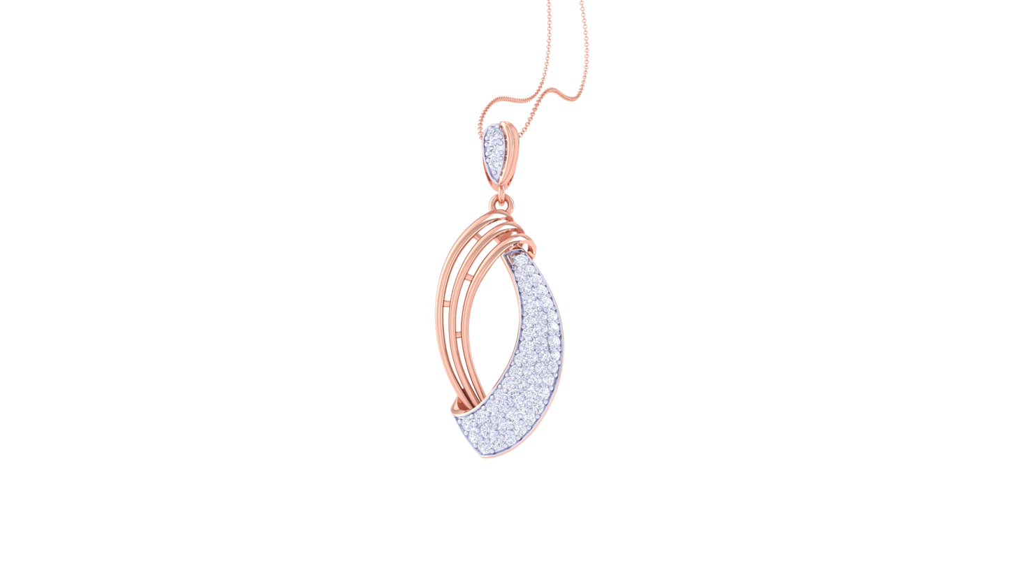 Twinned Leaf Diamond Pendent - 0.56 Ct