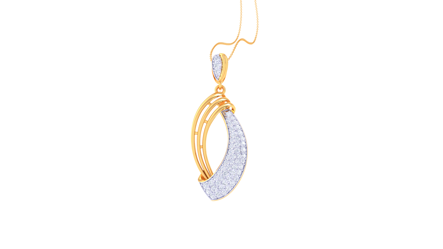 Twinned Leaf Diamond Pendent - 0.56 Ct