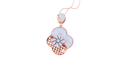 Blooming Floral Pendent In Gold - 1.37 Ct Round Cut diamonds With Timeless luxury and Modern Style