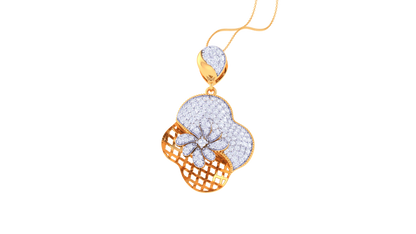 Blooming Floral Pendent In Gold - 1.37 Ct Round Cut diamonds With Timeless luxury and Modern Style