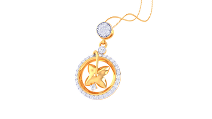 Star Lattice Diamoond Pendent In Gold - 0.41 Ct