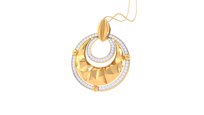 Celestial Loop Bloom Pendent In Rose Gold - 0.57 Ct Round Cut Diamonds