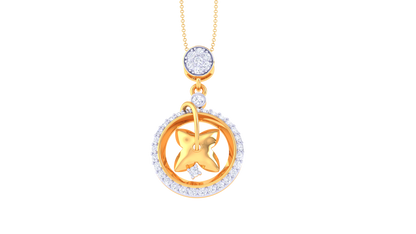 Star Lattice Diamoond Pendent In Gold - 0.41 Ct