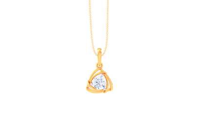 Triangulum Solitaire Pendant In Gold – 0.59 Ct Brilliant Round Diamond