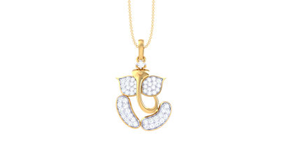 Divine Vinayak Pendant In Gold - 0.33 Ct Brilliant Cut Diamonds