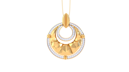 Celestial Loop Bloom Pendent In Rose Gold - 0.57 Ct Round Cut Diamonds