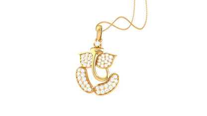 Divine Vinayak Pendant In Gold - 0.33 Ct Brilliant Cut Diamonds