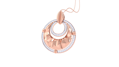 Celestial Loop Bloom Pendent In Rose Gold - 0.57 Ct Round Cut Diamonds