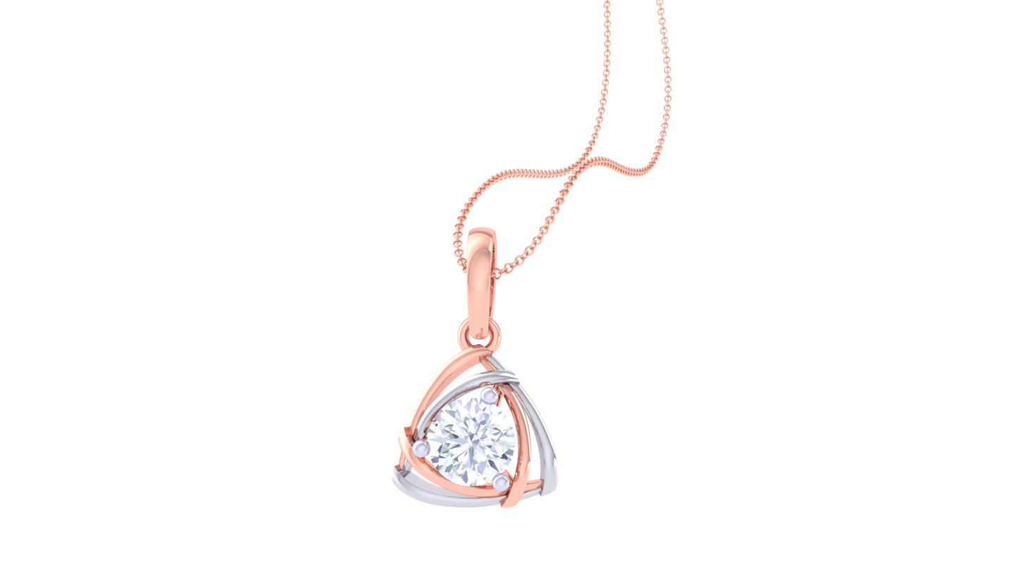 Triangulum Solitaire Pendant In Gold – 0.59 Ct Brilliant Round Diamond