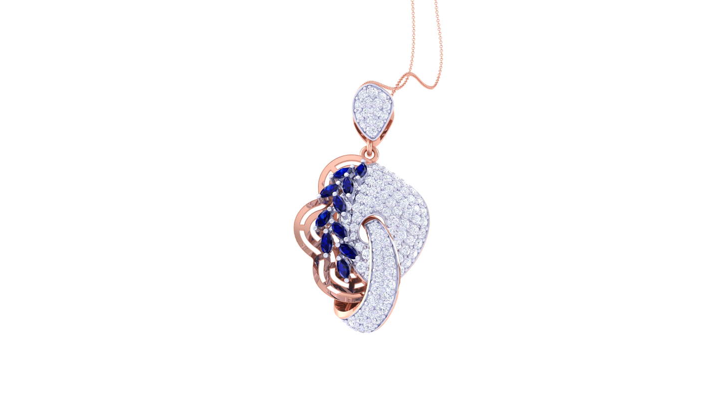 Sparkling Glory Pendent In Gold - 1.20 Ct Brilliant Cut Round diamonds With Timeless Luxury