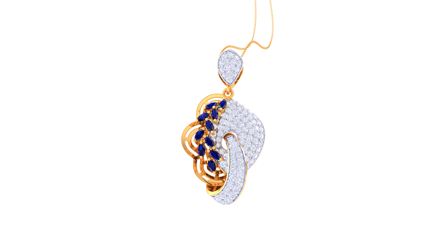 Sparkling Glory Pendent In Gold - 1.20 Ct Brilliant Cut Round diamonds With Timeless Luxury