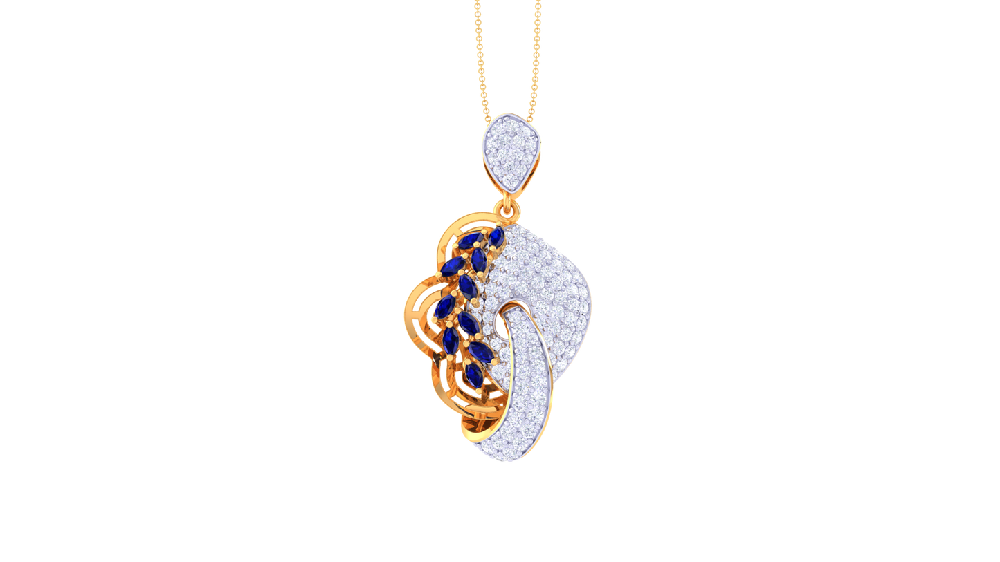 Sparkling Glory Pendent In Gold - 1.20 Ct Brilliant Cut Round diamonds With Timeless Luxury