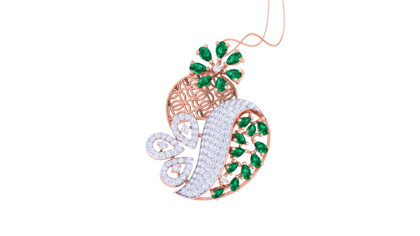 Blossoming Sparkle Diamond Pendent In Gold - 1.42 Ct Brilliant Round With Timeless Allure