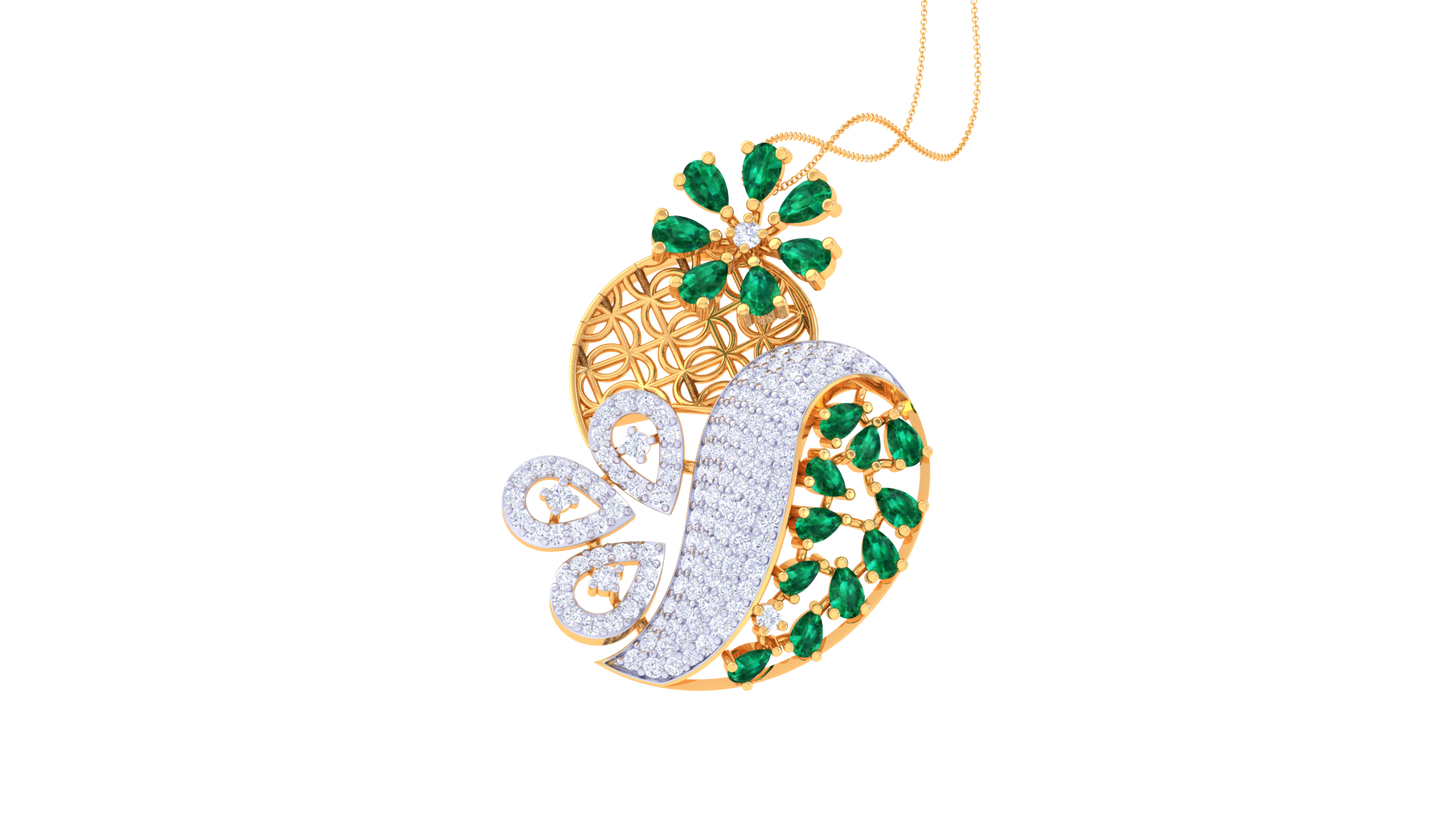 Blossoming Sparkle Diamond Pendent In Gold - 1.42 Ct Brilliant Round With Timeless Allure