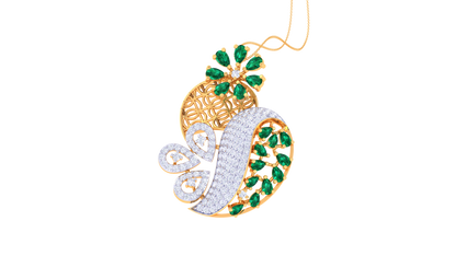 Blossoming Sparkle Diamond Pendent In Gold - 1.42 Ct Brilliant Round With Timeless Allure