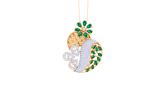 Blossoming Sparkle Diamond Pendent In Gold - 1.42 Ct Brilliant Round With Timeless Allure