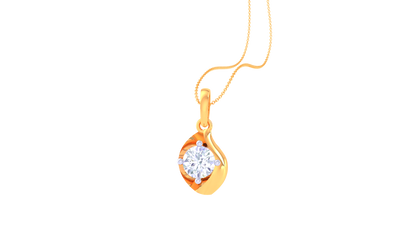 Aura Solitaire Pendant In Gold – 0.59 Ct Brilliant Round Diamond