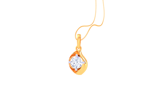 Aura Solitaire Pendant In Gold – 0.59 Ct Brilliant Round Diamond