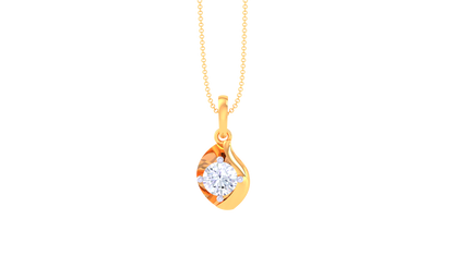 Aura Solitaire Pendant In Gold – 0.59 Ct Brilliant Round Diamond
