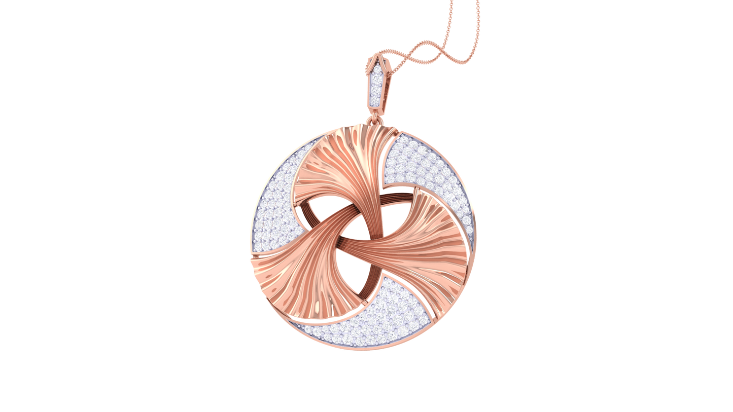 The Trinity Knot Pendent In Rose Gold - 1.02 Round Diamonds