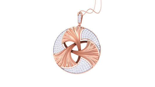 The Trinity Knot Pendent In Rose Gold - 1.02 Round Diamonds