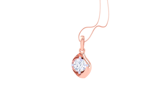 Aura Solitaire Pendant In Gold – 0.59 Ct Brilliant Round Diamond