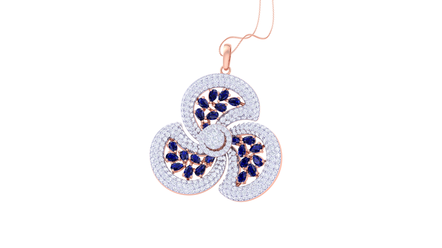 3.09 Ct - Moonlit Petals Diamond Pendent