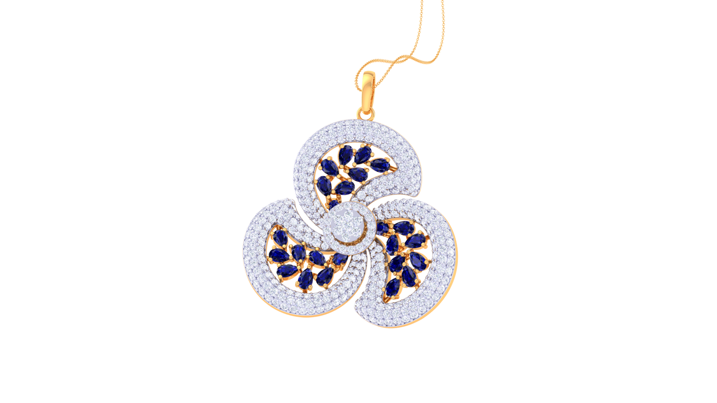 3.09 Ct - Moonlit Petals Diamond Pendent