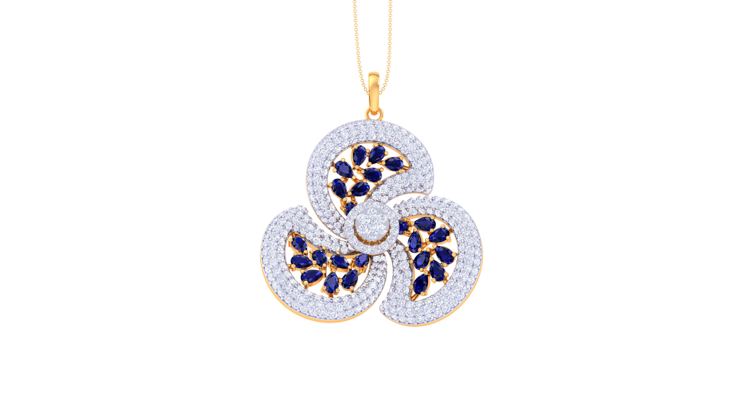 3.09 Ct - Moonlit Petals Diamond Pendent