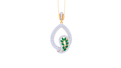Whispering Vine Pendent With Diamond In Gold - 1.71Ct