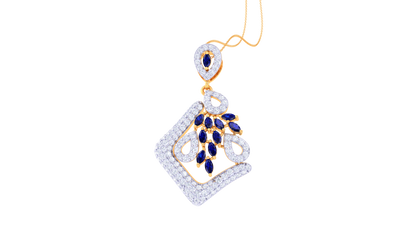 Glammerous Classic Pendent In Gold - 1.20 Ct Dezzling Round Cut Diamonds