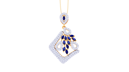 Glammerous Classic Pendent In Gold - 1.20 Ct Dezzling Round Cut Diamonds